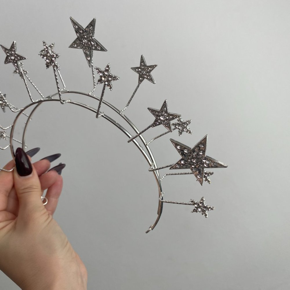 Star Crown, Star Halo, Star Headband, Festival Headpiece, halloween costume - Picture 2 of 6